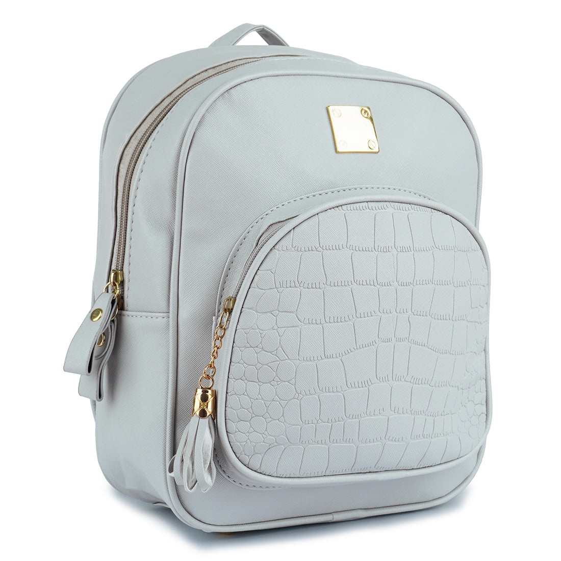 croc patterened mini backpack#color_grey