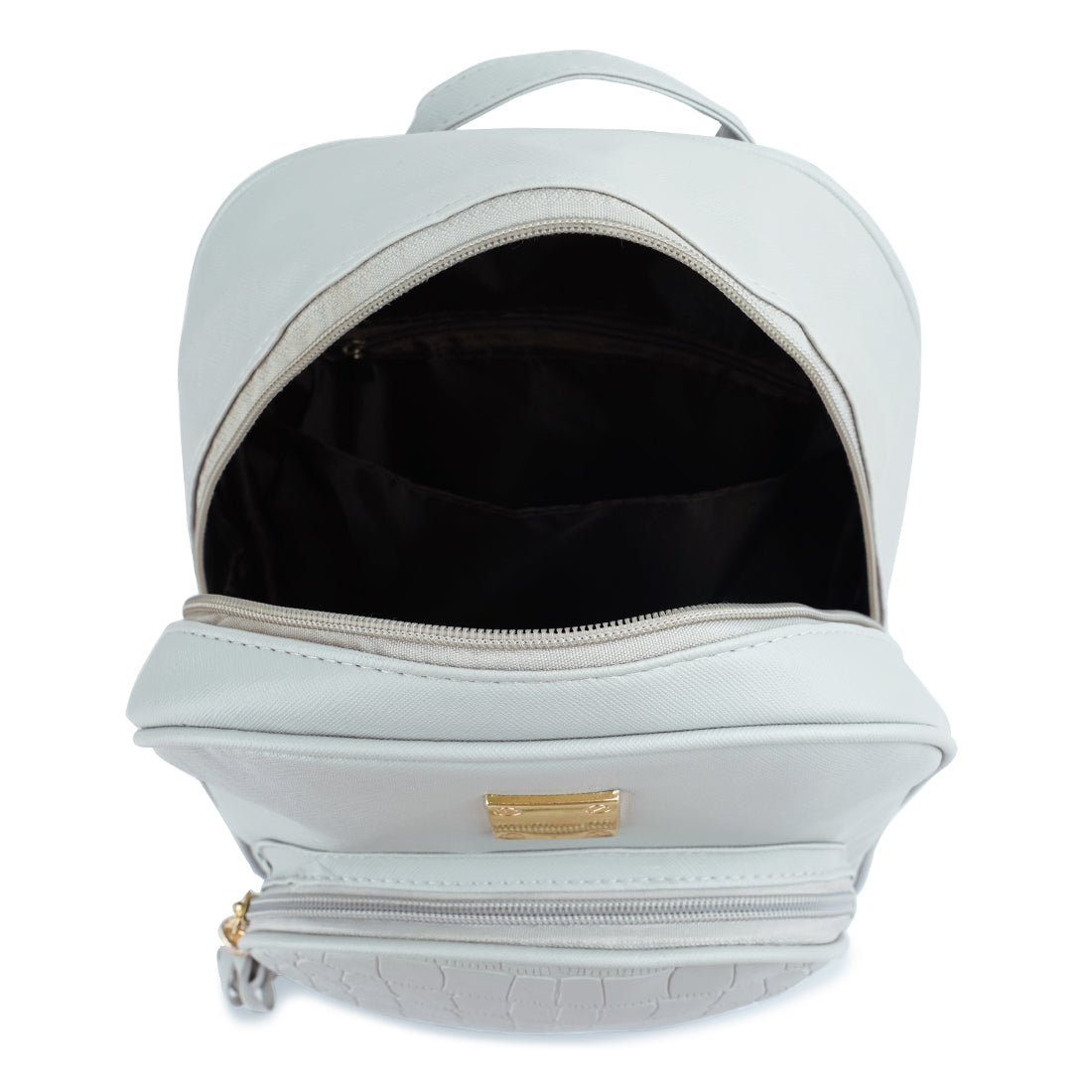 croc patterened mini backpack#color_grey