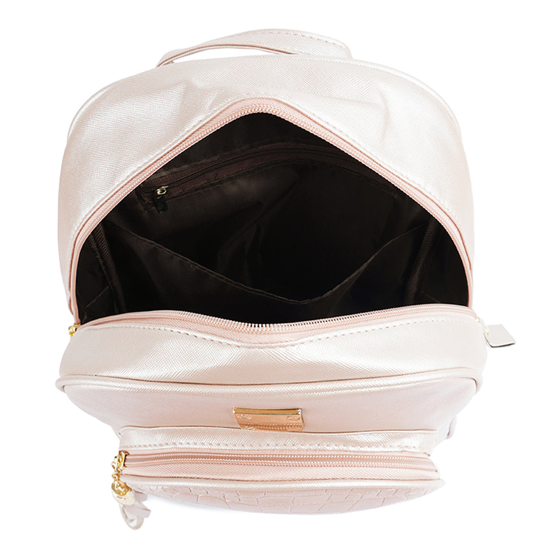 croc patterened mini backpack#color_pink