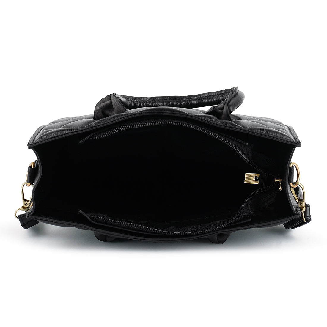 quilted structure hand bag#color_black