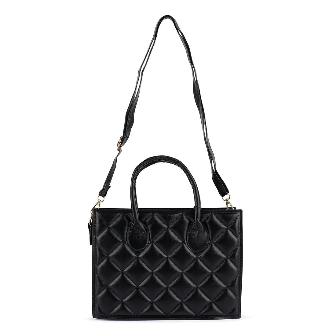 quilted structure hand bag#color_black
