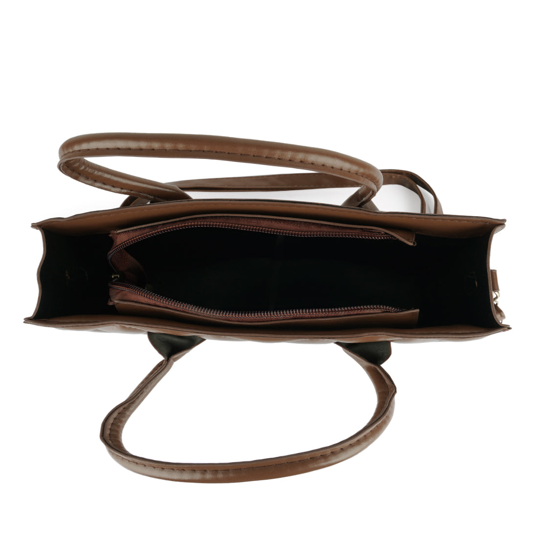 quilted structure hand bag#color_brown