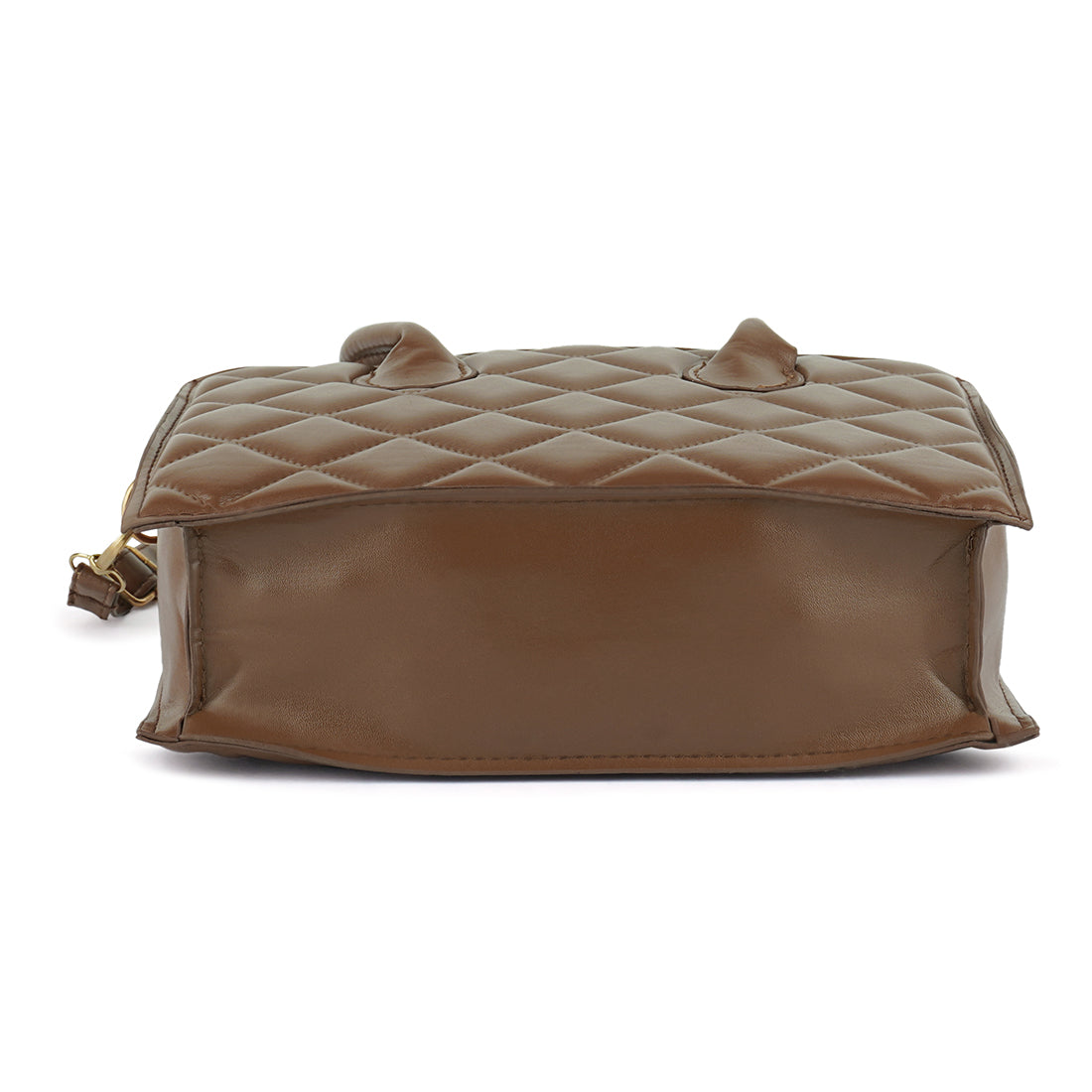 quilted structure hand bag#color_brown