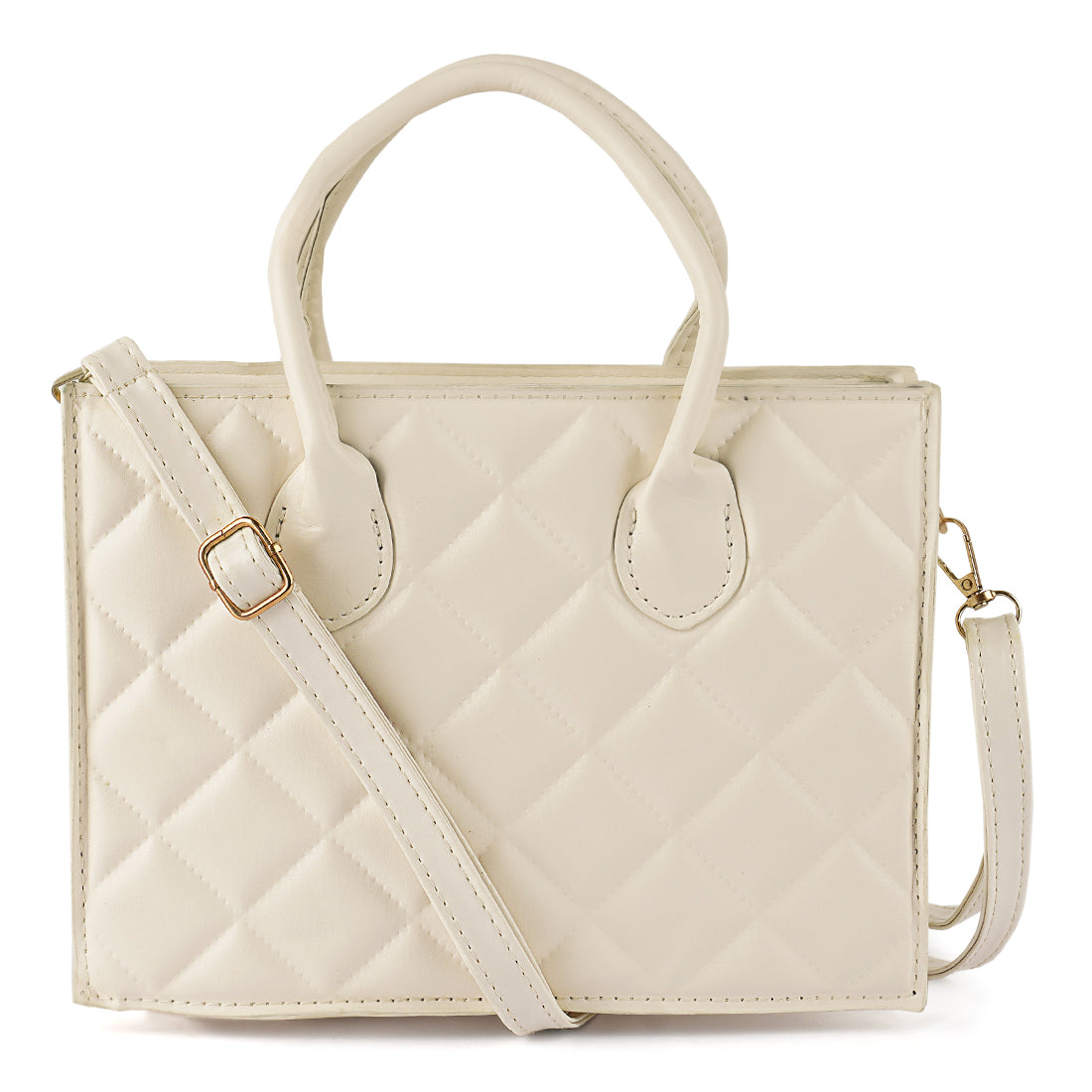 quilted structure hand bag#color_off-white