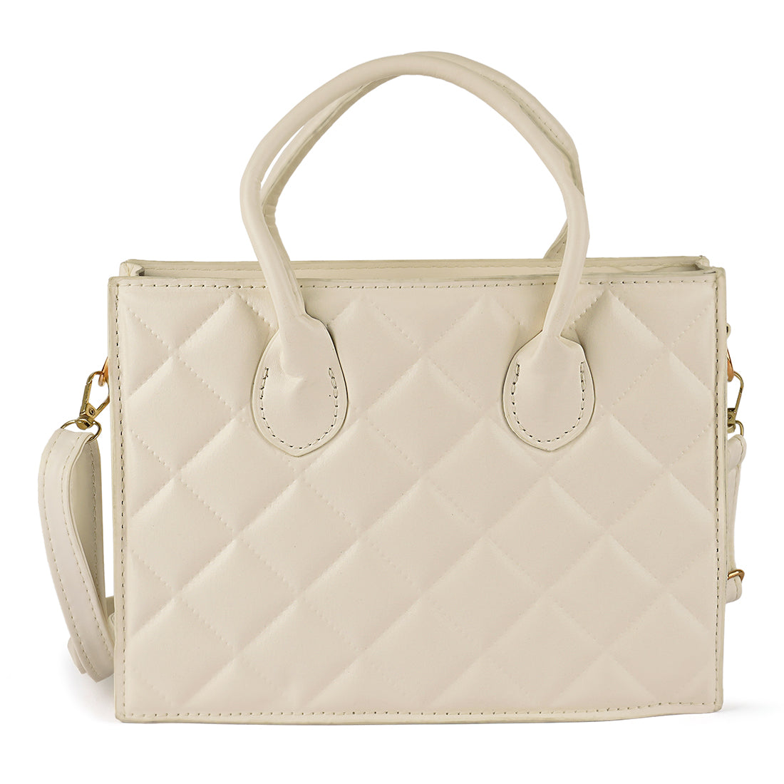 quilted structure hand bag#color_off-white