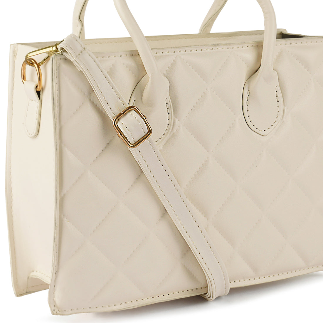 quilted structure hand bag#color_off-white