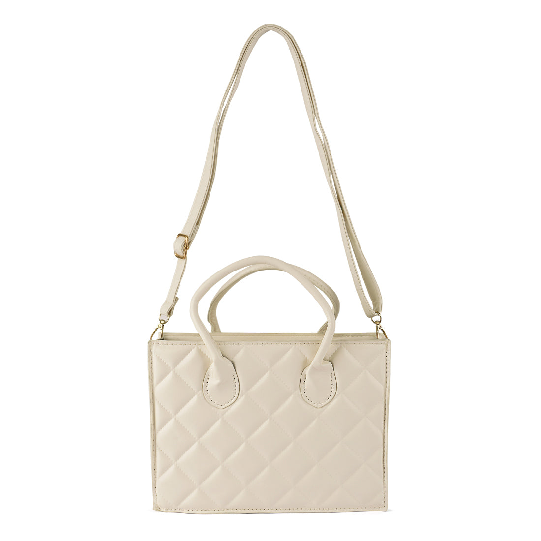quilted structure hand bag#color_off-white