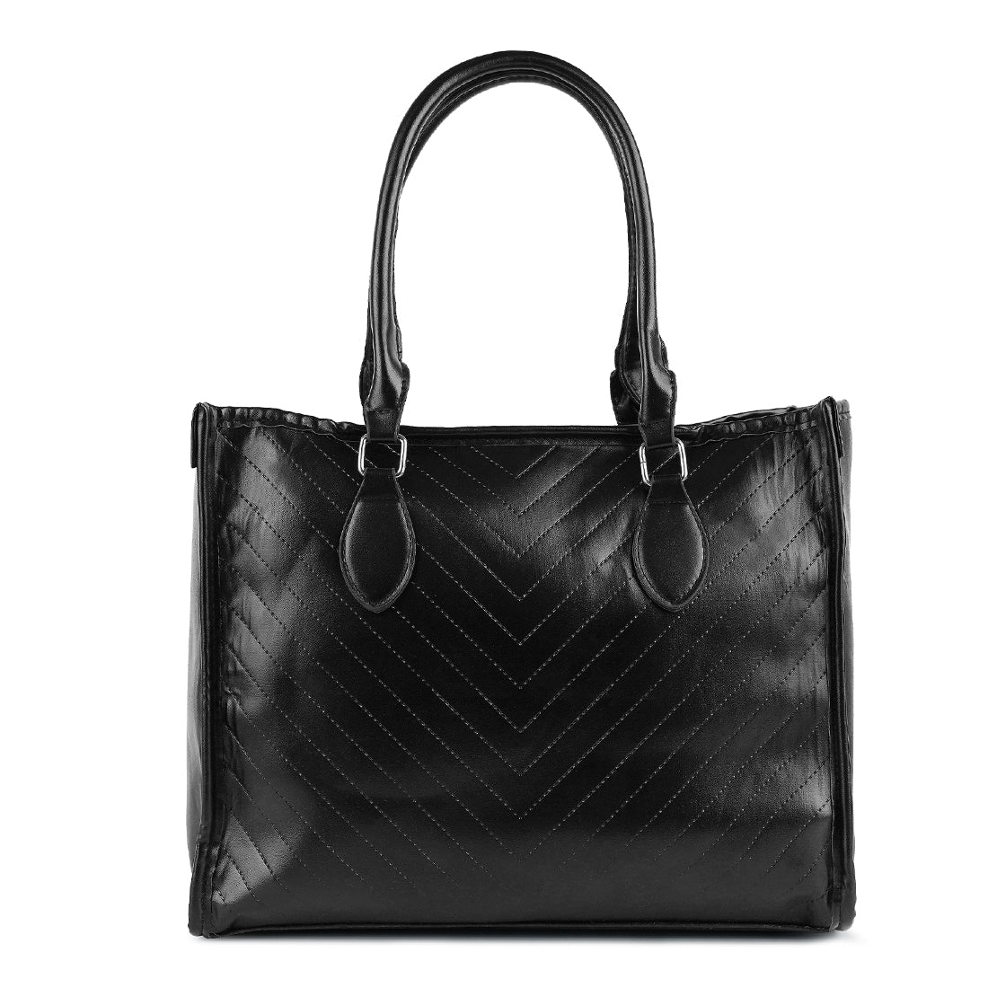 chevron pattern tote bag#color_black