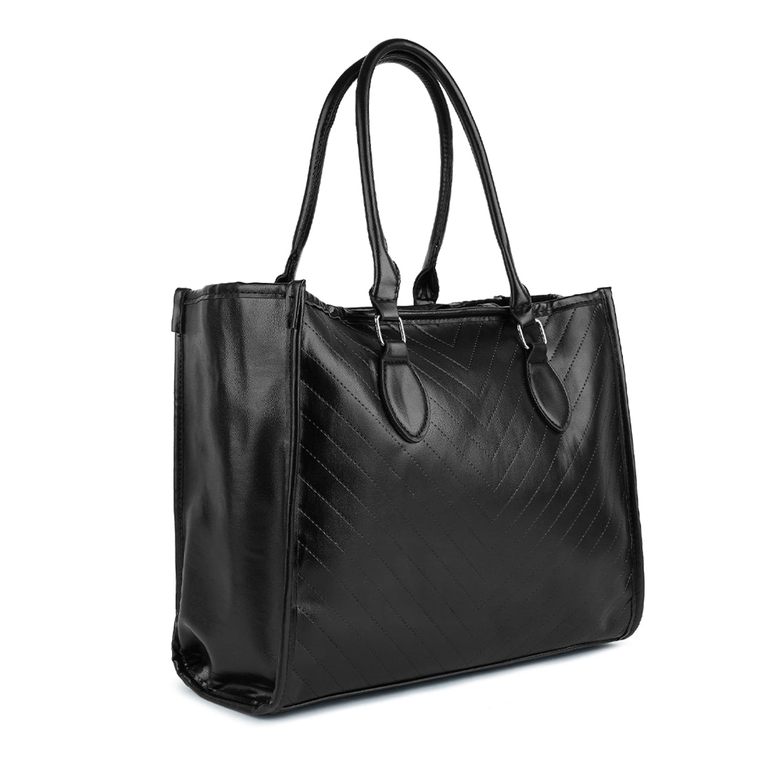 chevron pattern tote bag#color_black