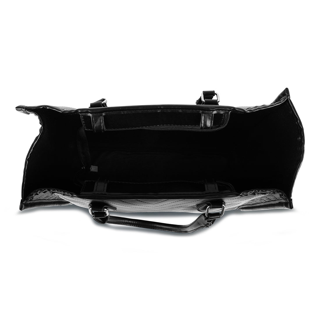 chevron pattern tote bag#color_black