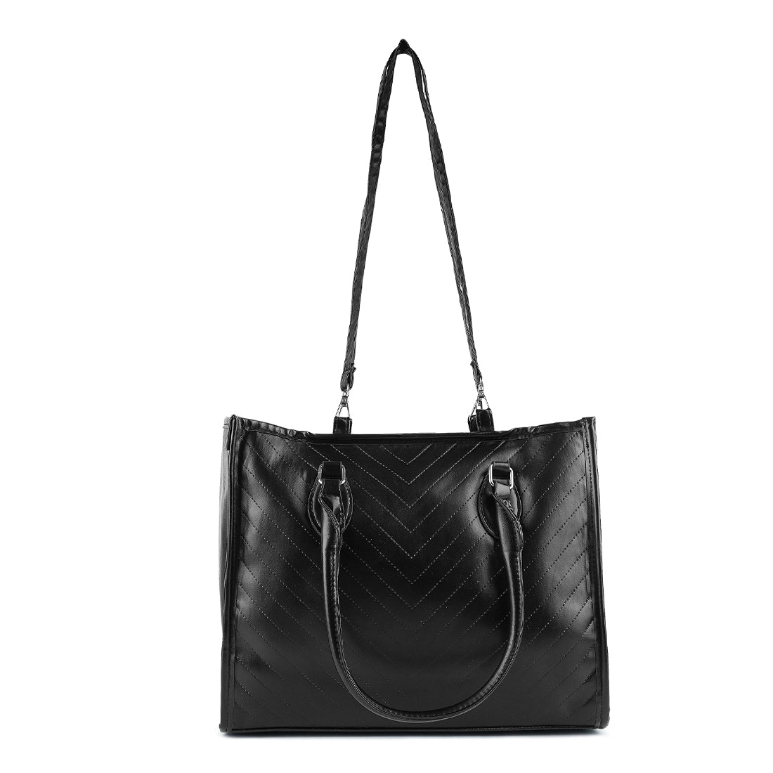 chevron pattern tote bag#color_black