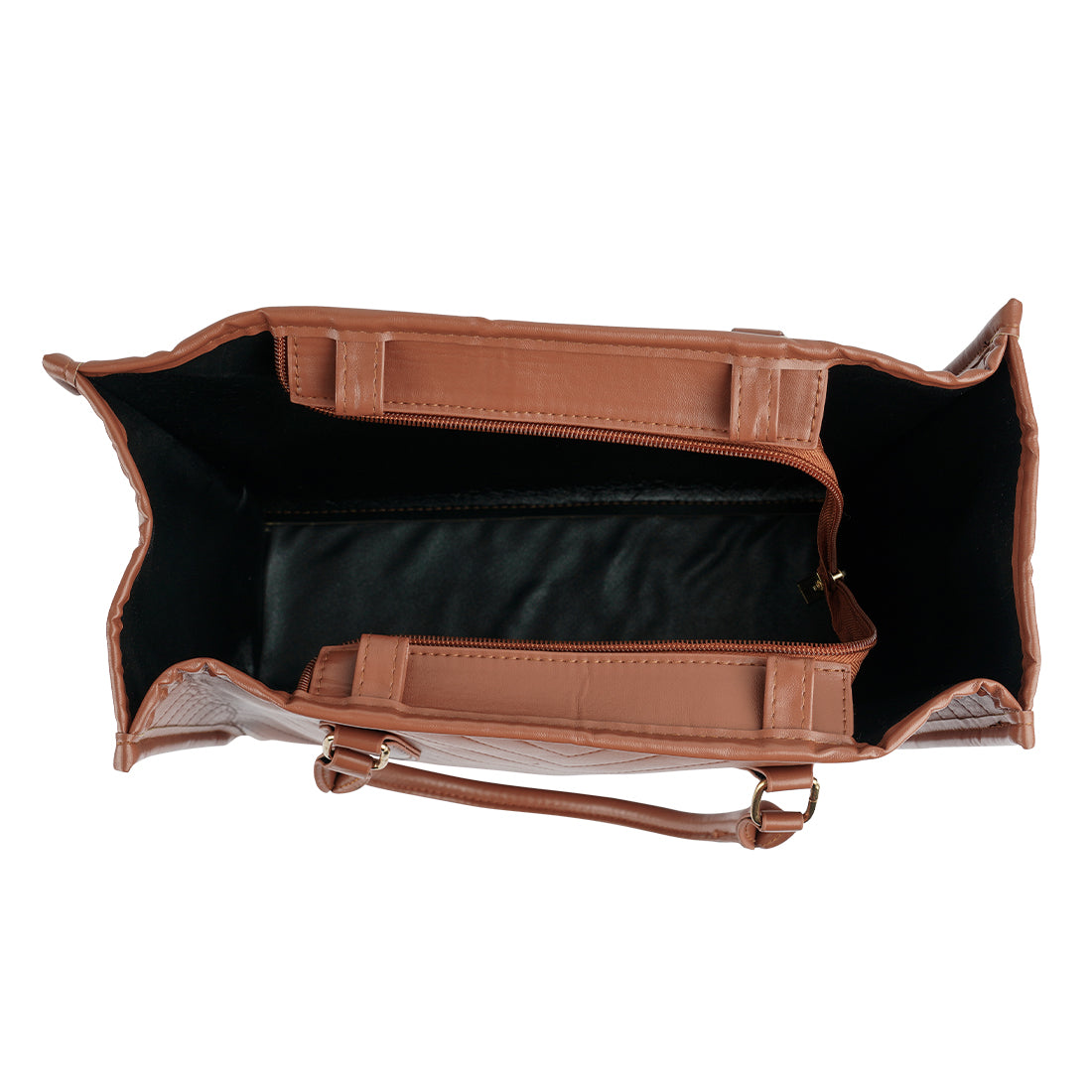 chevron pattern tote bag#color_brown