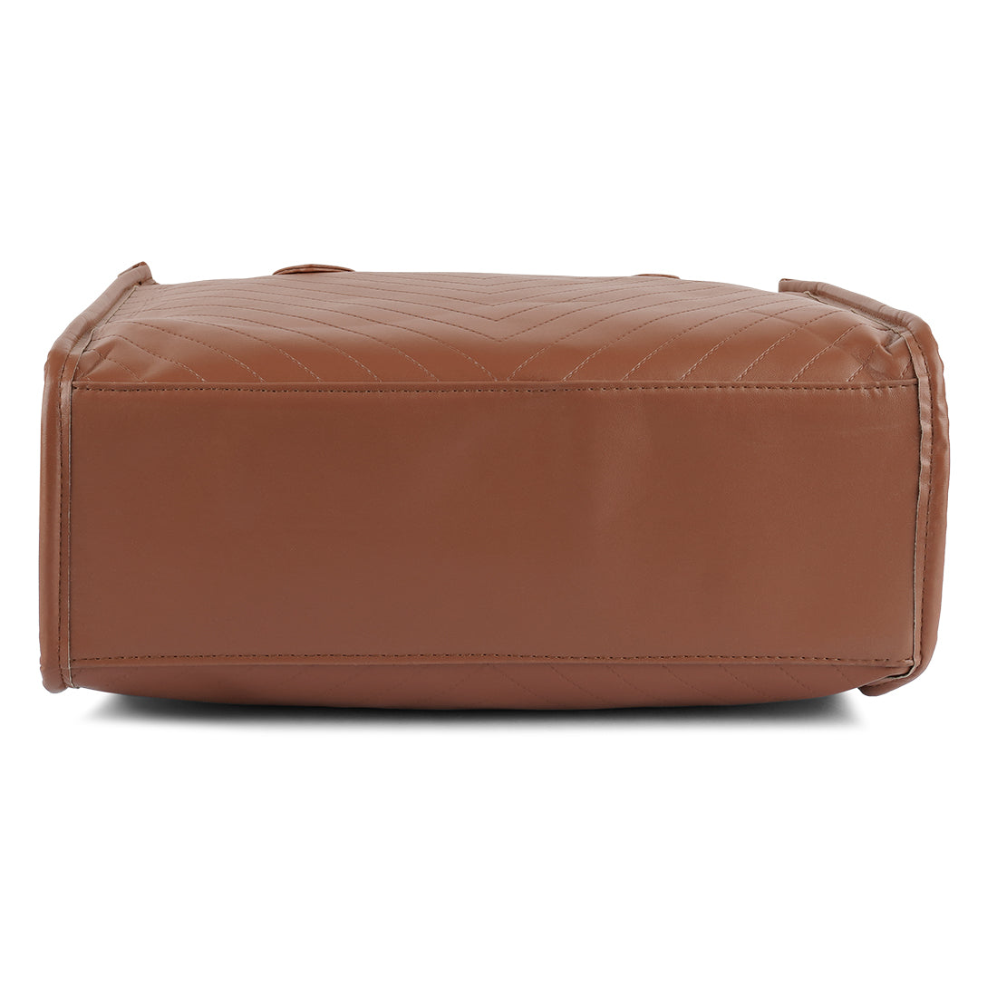 chevron pattern tote bag#color_brown