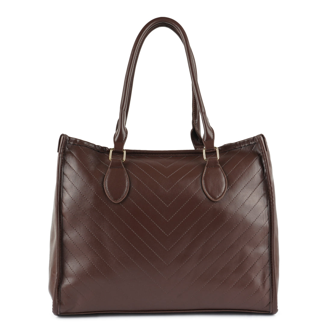 chevron pattern tote bag#color_dark-brown