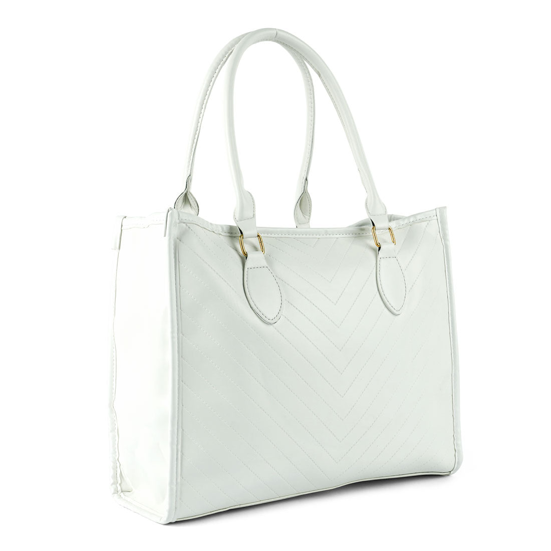 chevron pattern tote bag#color_white