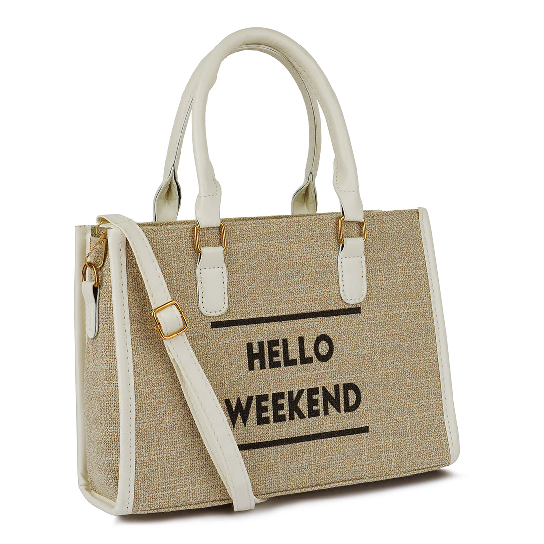 microfiber slogan tote bag#color_beige