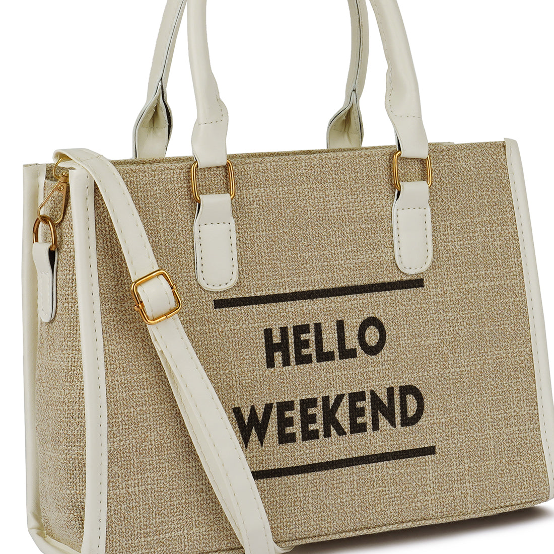 microfiber slogan tote bag#color_beige