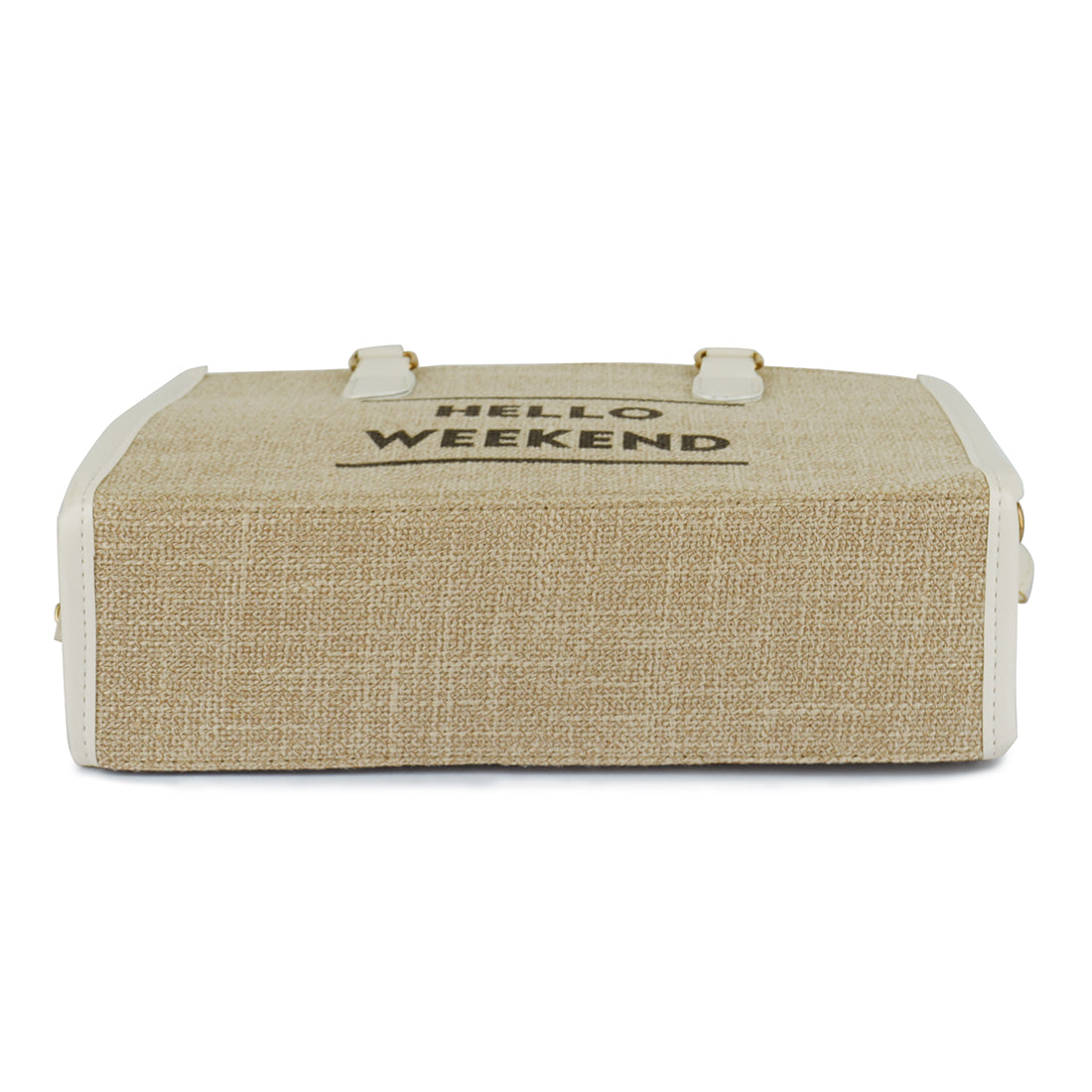 microfiber slogan tote bag#color_beige