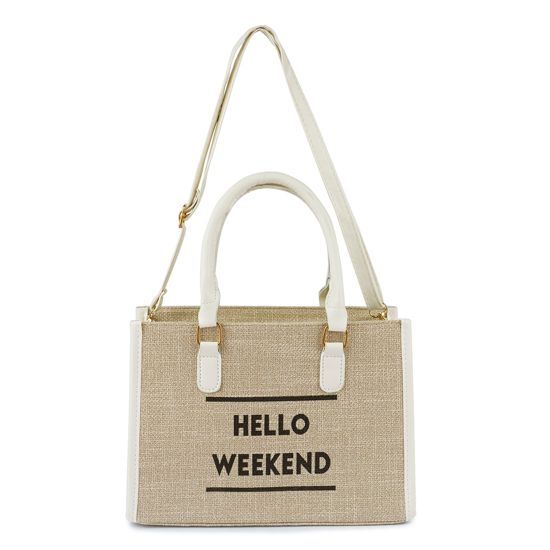 microfiber slogan tote bag#color_beige