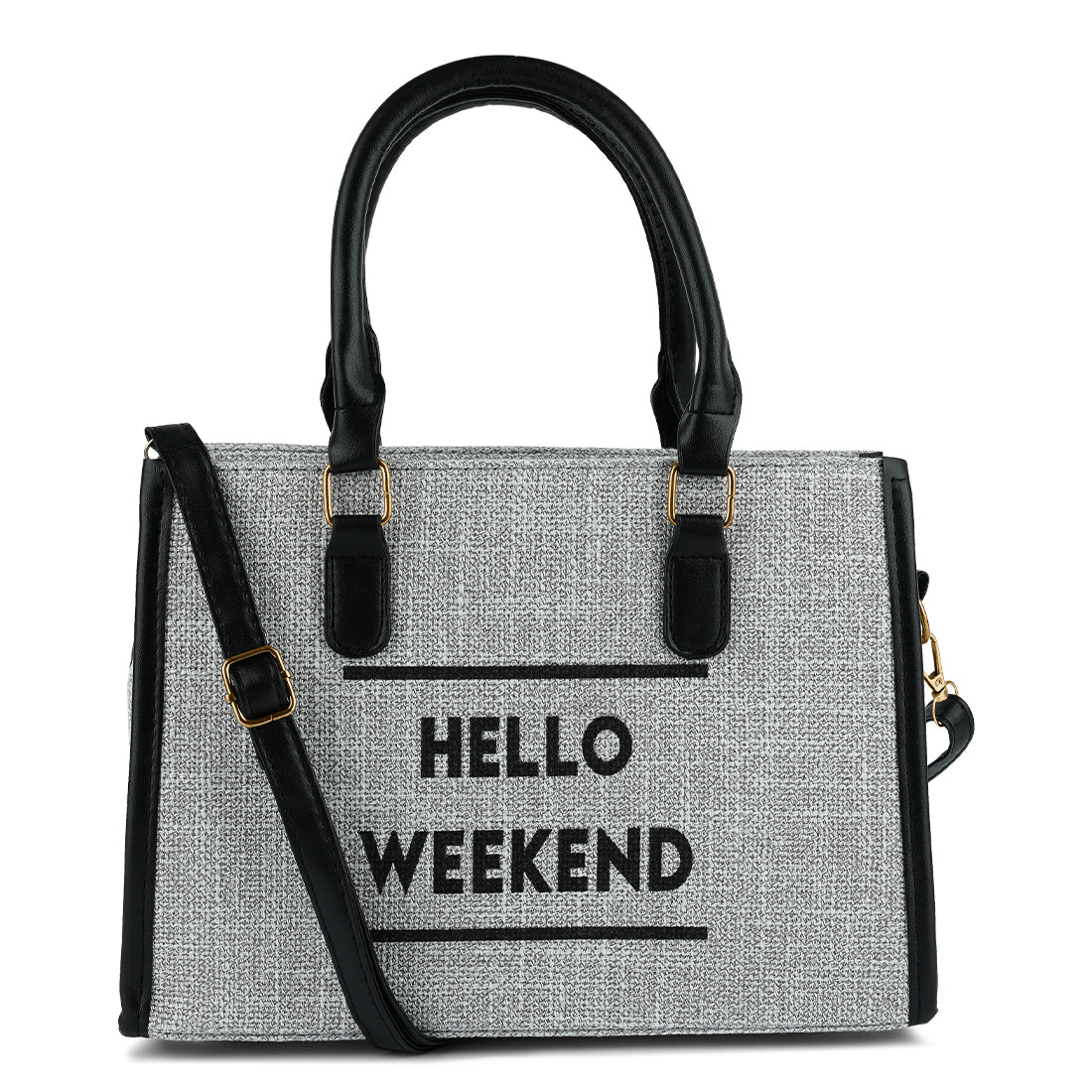 microfiber slogan tote bag#color_grey