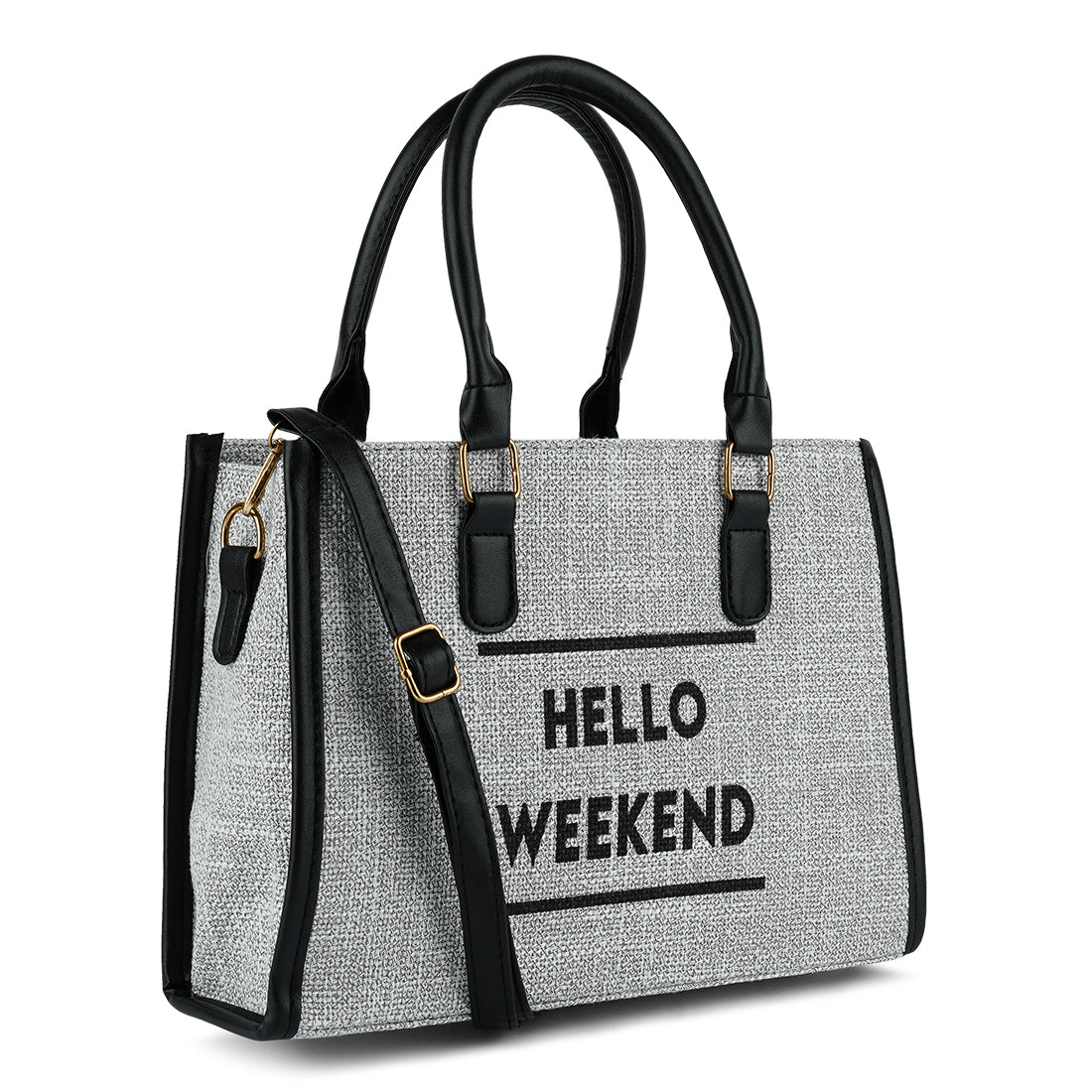microfiber slogan tote bag#color_grey
