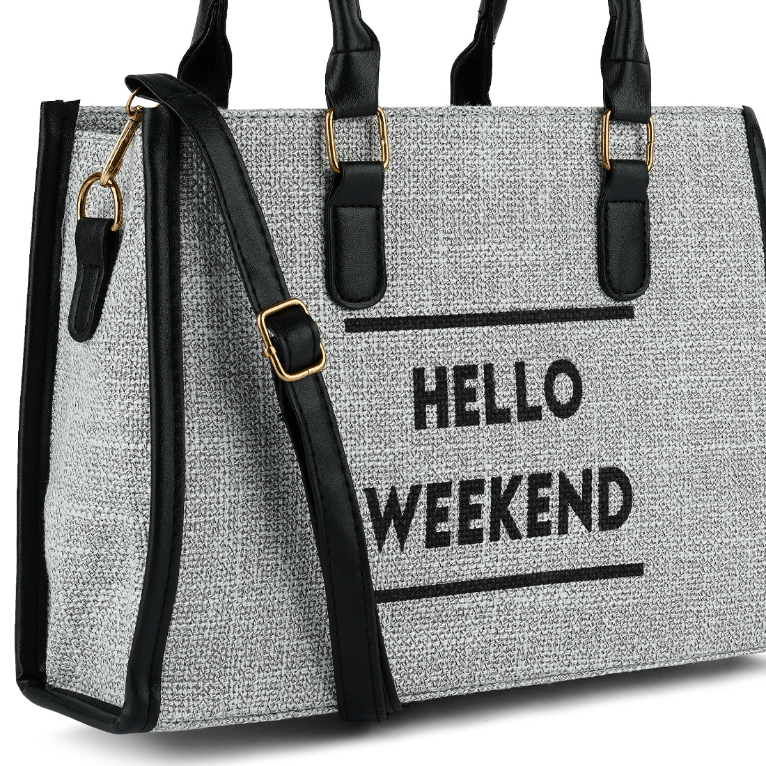 microfiber slogan tote bag#color_grey