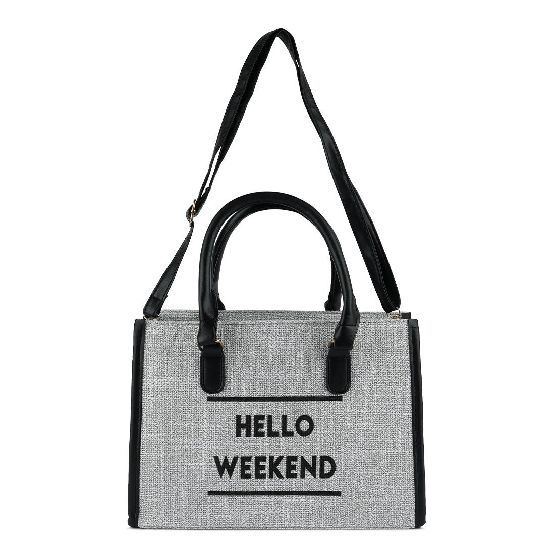 microfiber slogan tote bag#color_grey