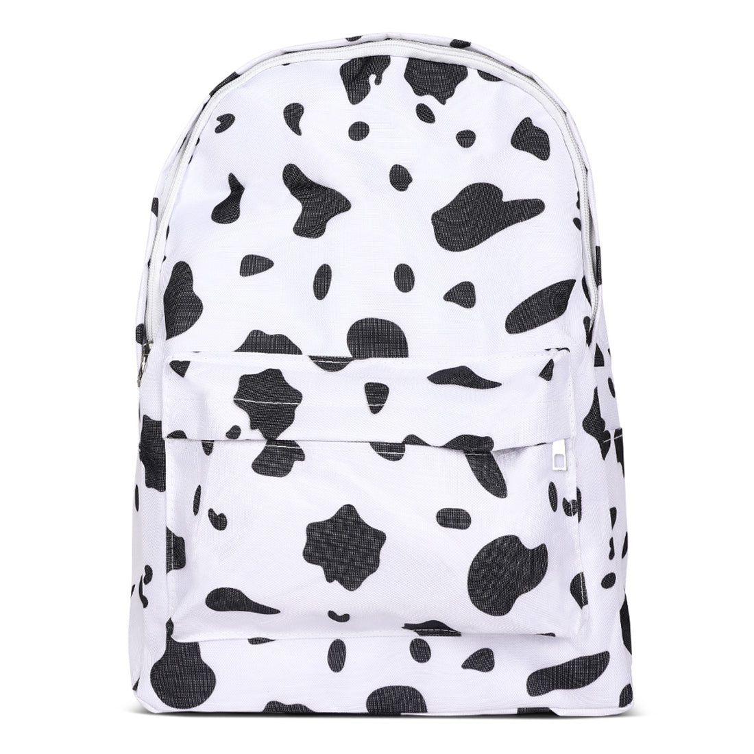 White Cow Printed Casual Backpack