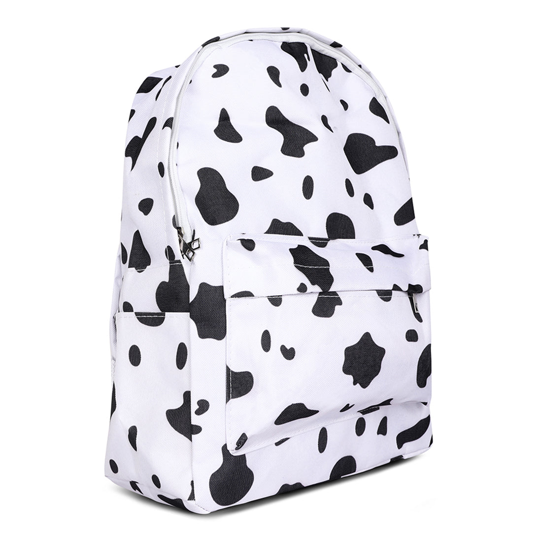 White Cow Printed Casual Backpack