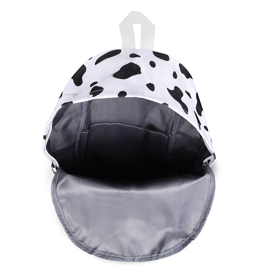 White Cow Printed Casual Backpack