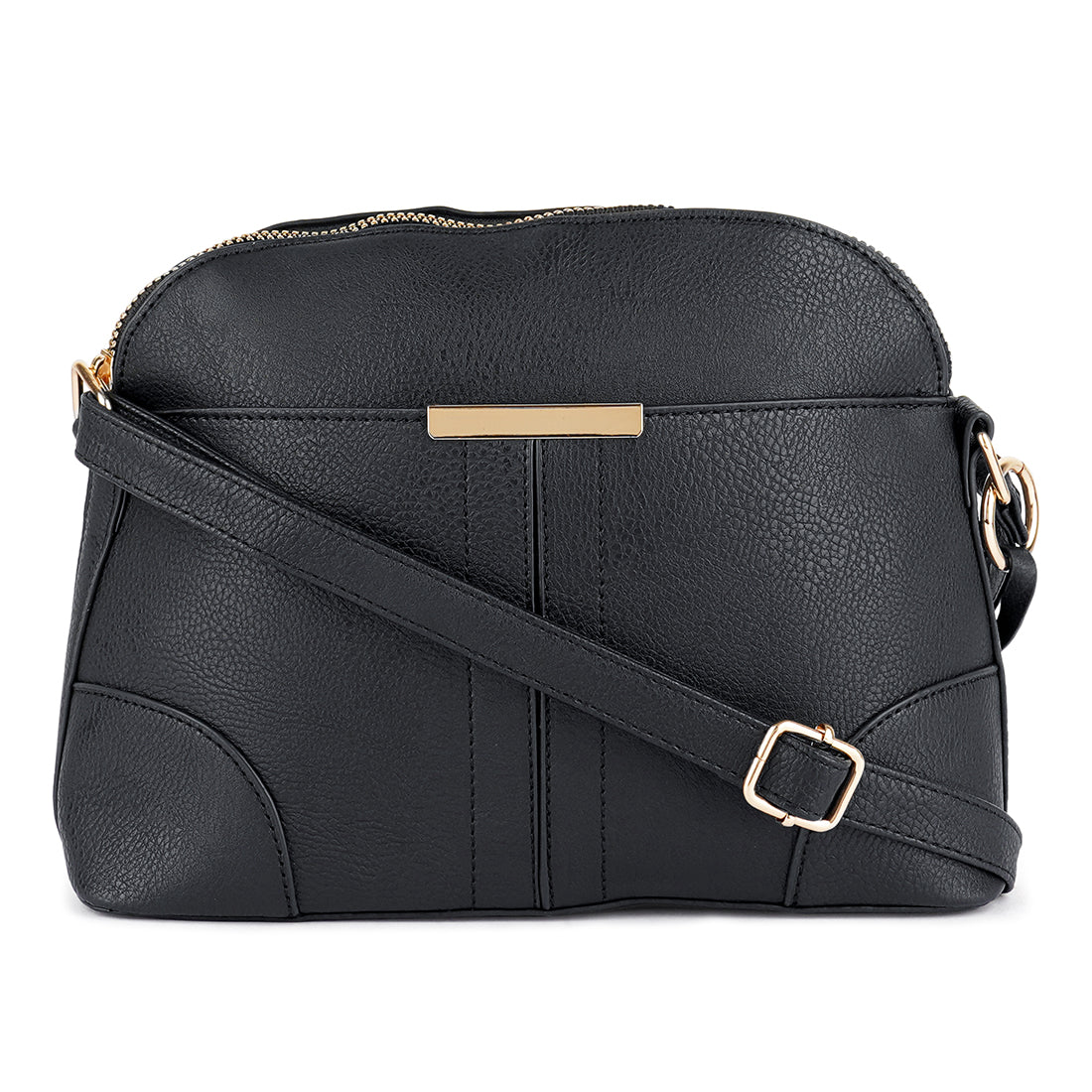Black PU Adjustable Sling Bag