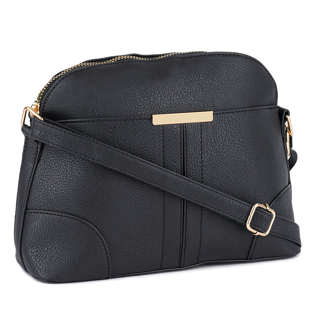 Black PU Adjustable Sling Bag
