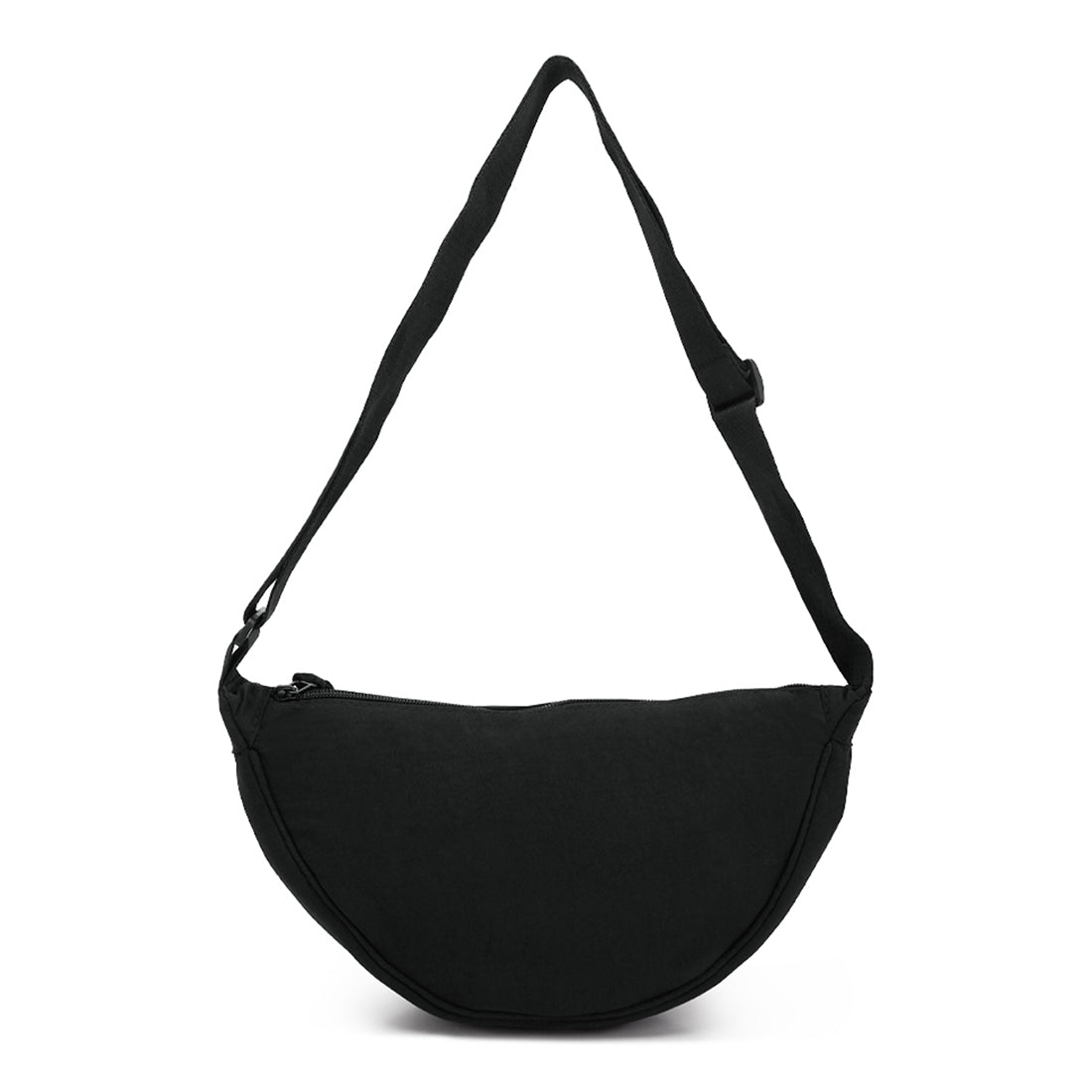 adjustable strap nylon mini shoulder bag#color_black