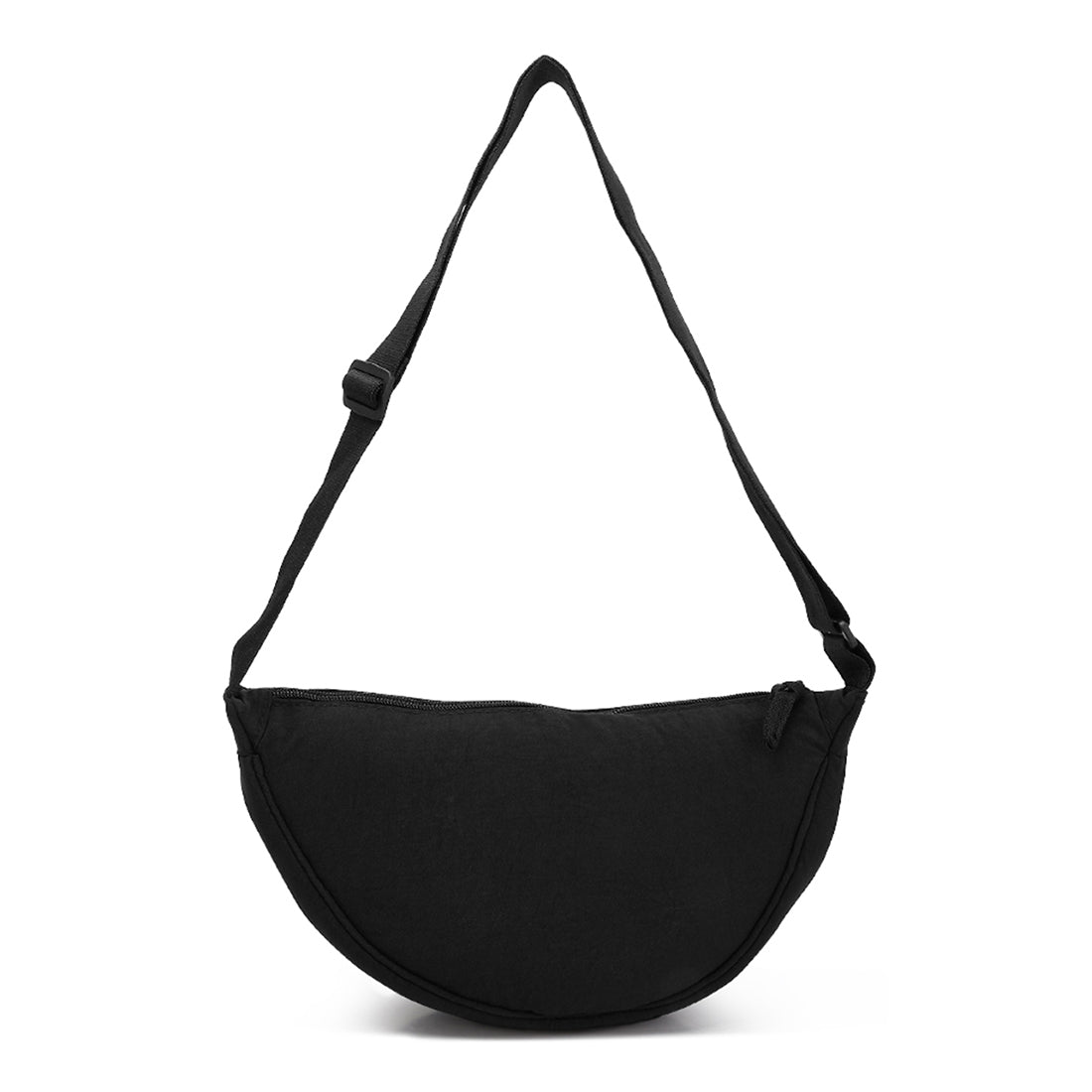 adjustable strap nylon mini shoulder bag#color_black