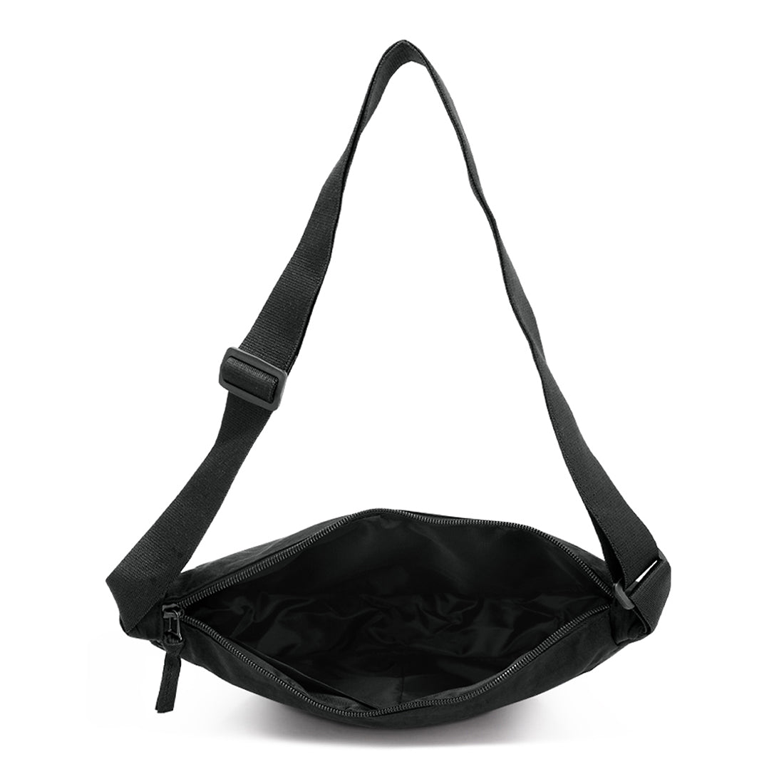 adjustable strap nylon mini shoulder bag#color_black
