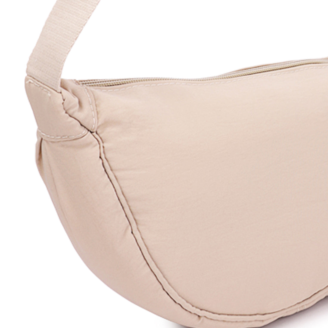 adjustable strap nylon mini shoulder bag#color_off-white