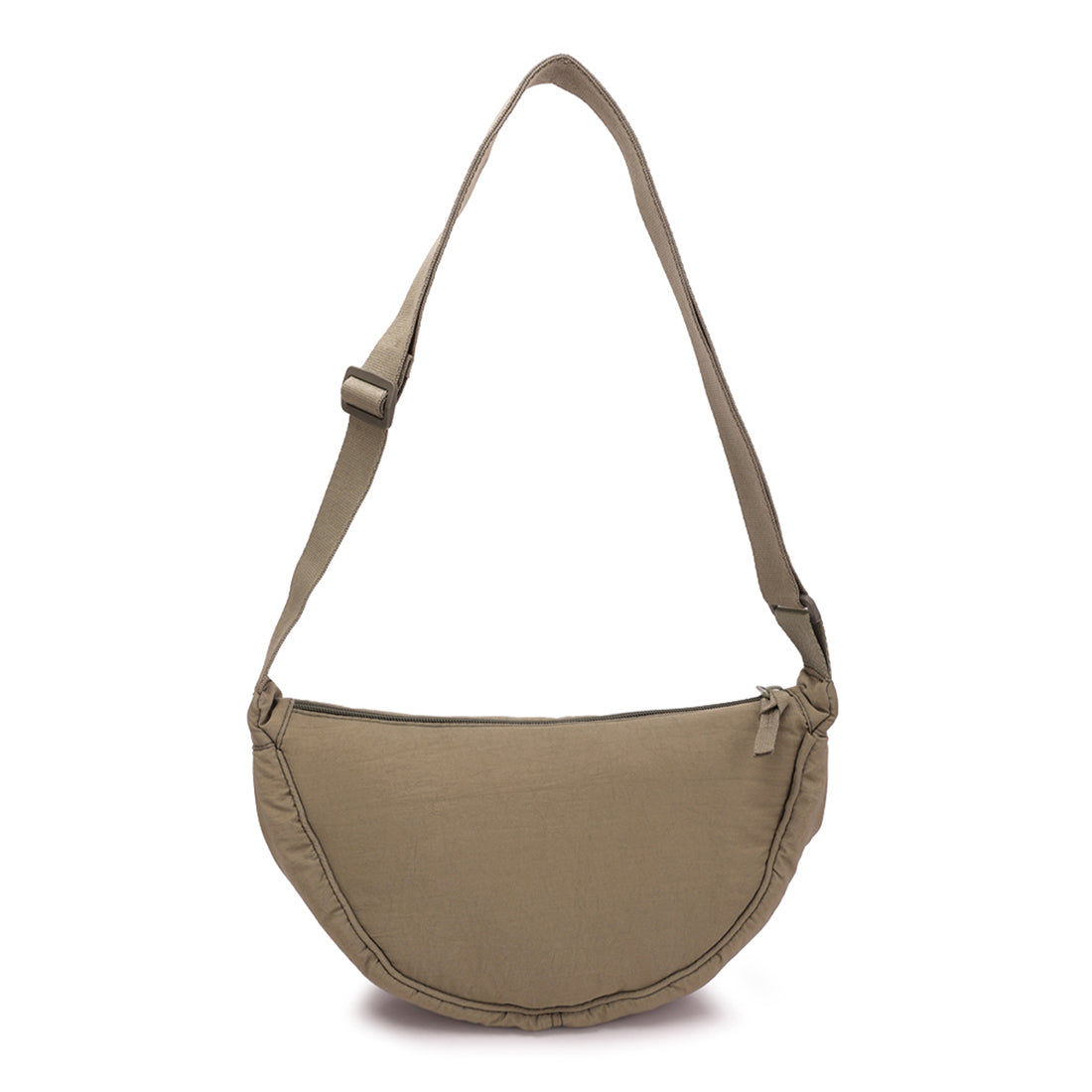 adjustable strap nylon mini shoulder bag#color_olive green