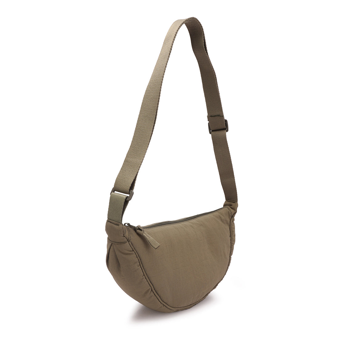 adjustable strap nylon mini shoulder bag#color_olive green