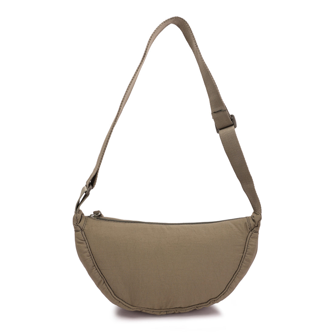 adjustable strap nylon mini shoulder bag#color_olive green