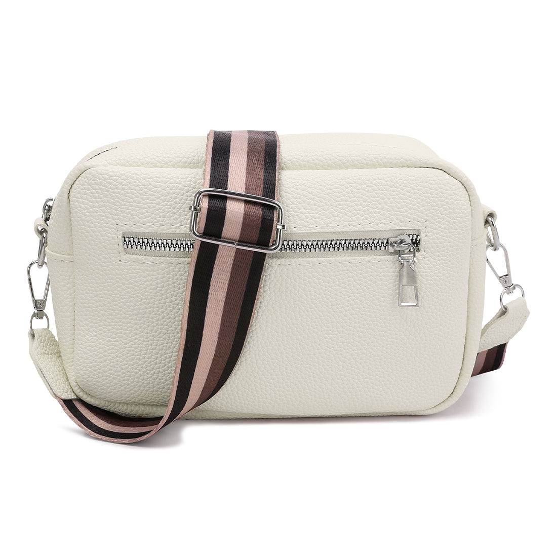 front pocket shoulder bag#color_off-white