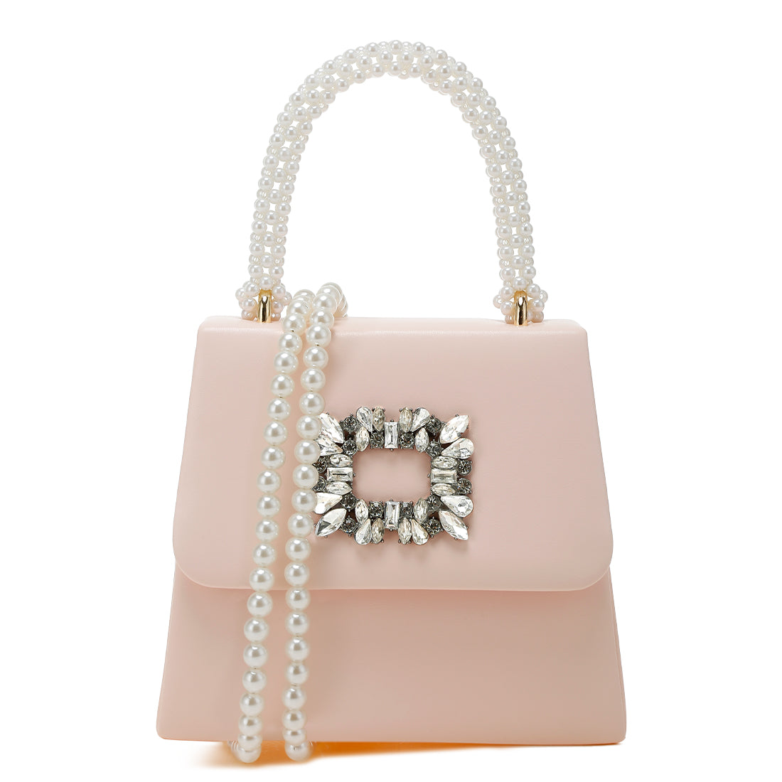 pearl top-handle diamante brooch bag#color_pink