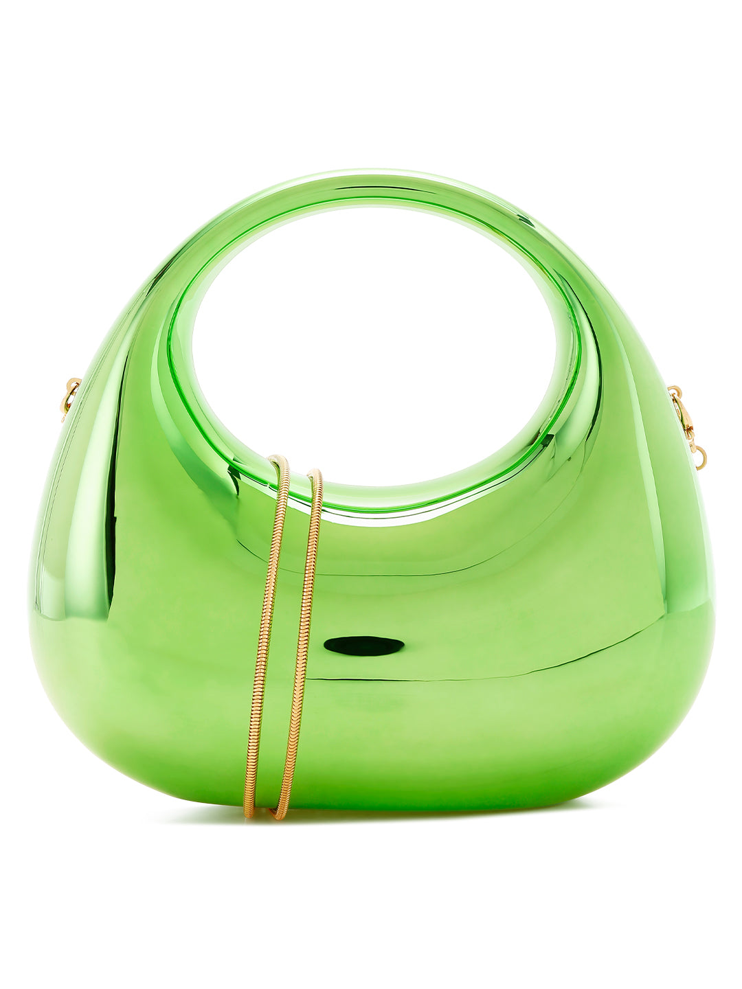 acrylic metallic mini clutch bag#color_green