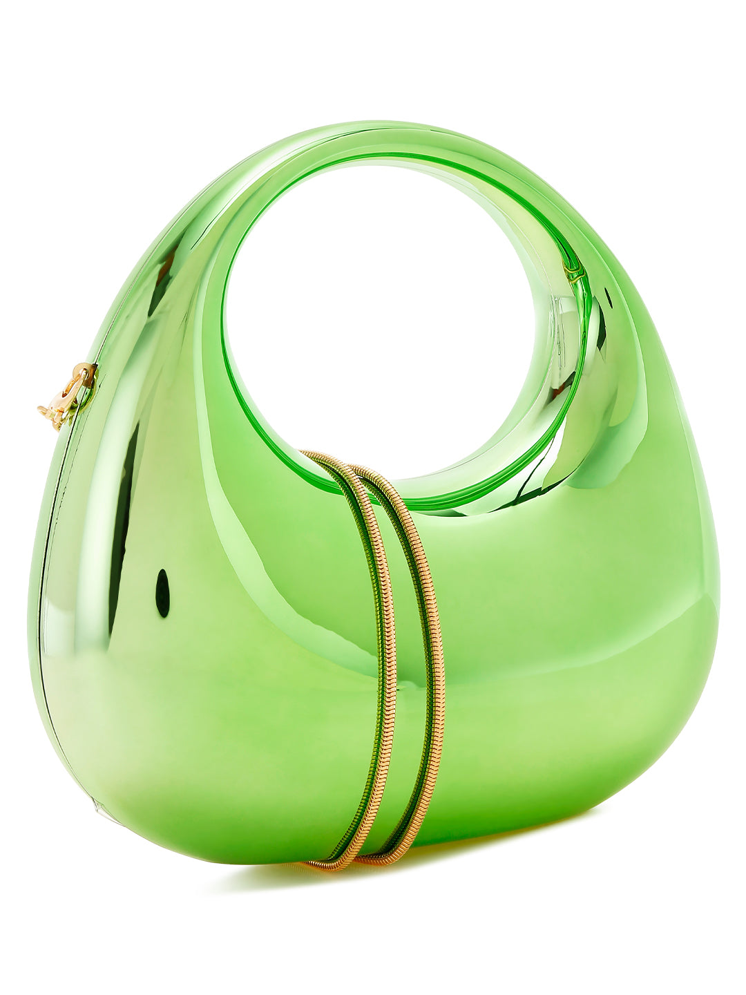 acrylic metallic mini clutch bag#color_green