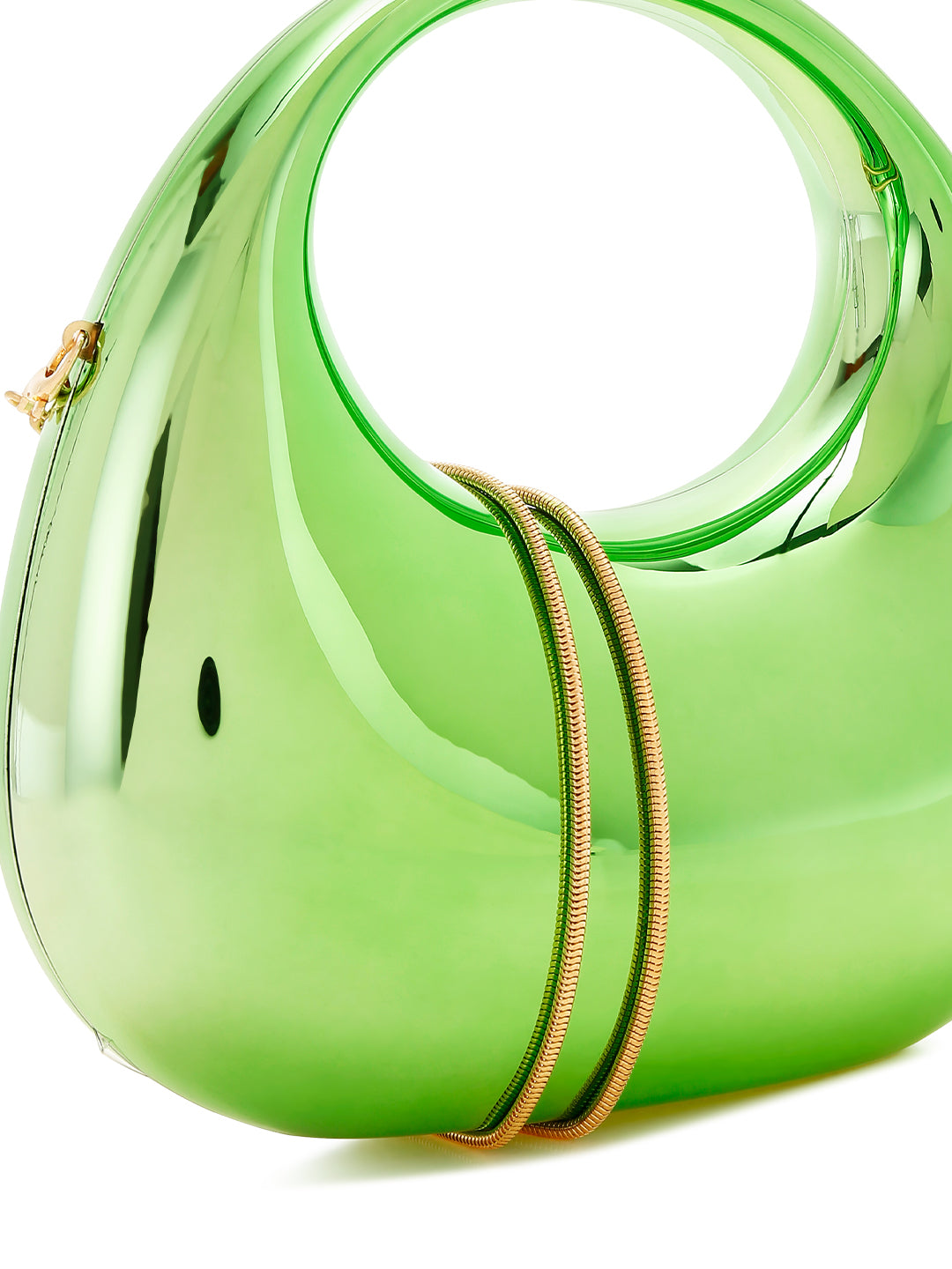 acrylic metallic mini clutch bag#color_green
