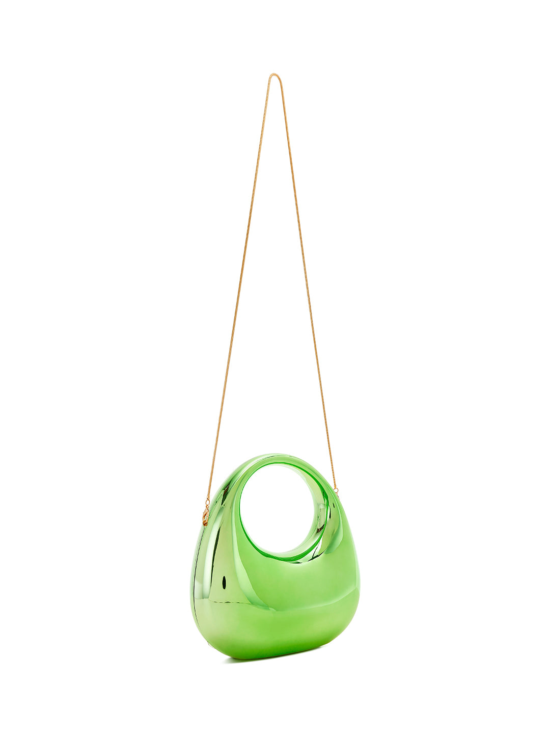 acrylic metallic mini clutch bag#color_green