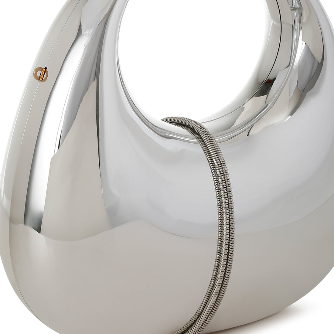 acrylic metallic mini clutch bag#color_silver