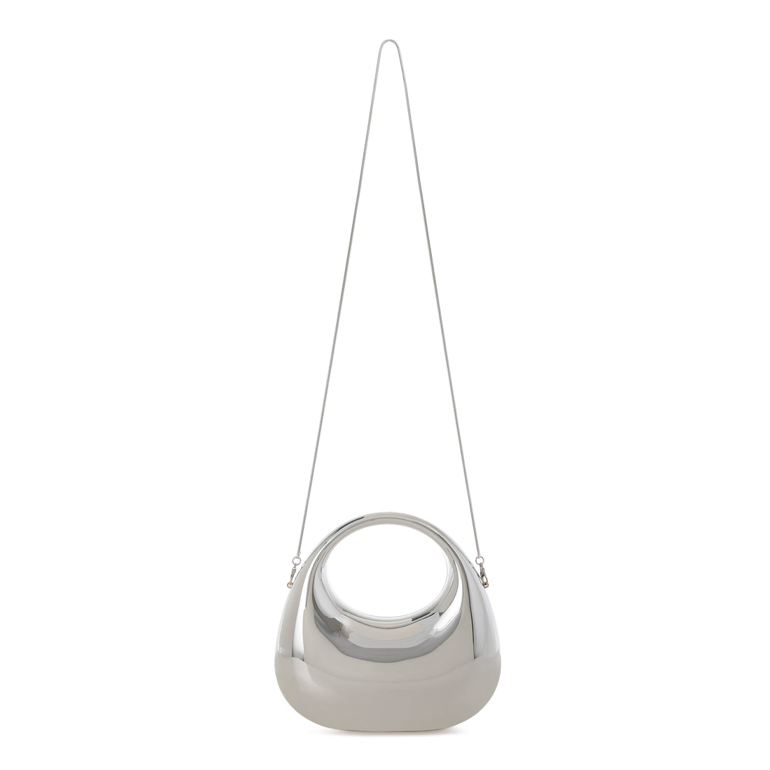 acrylic metallic mini clutch bag#color_silver