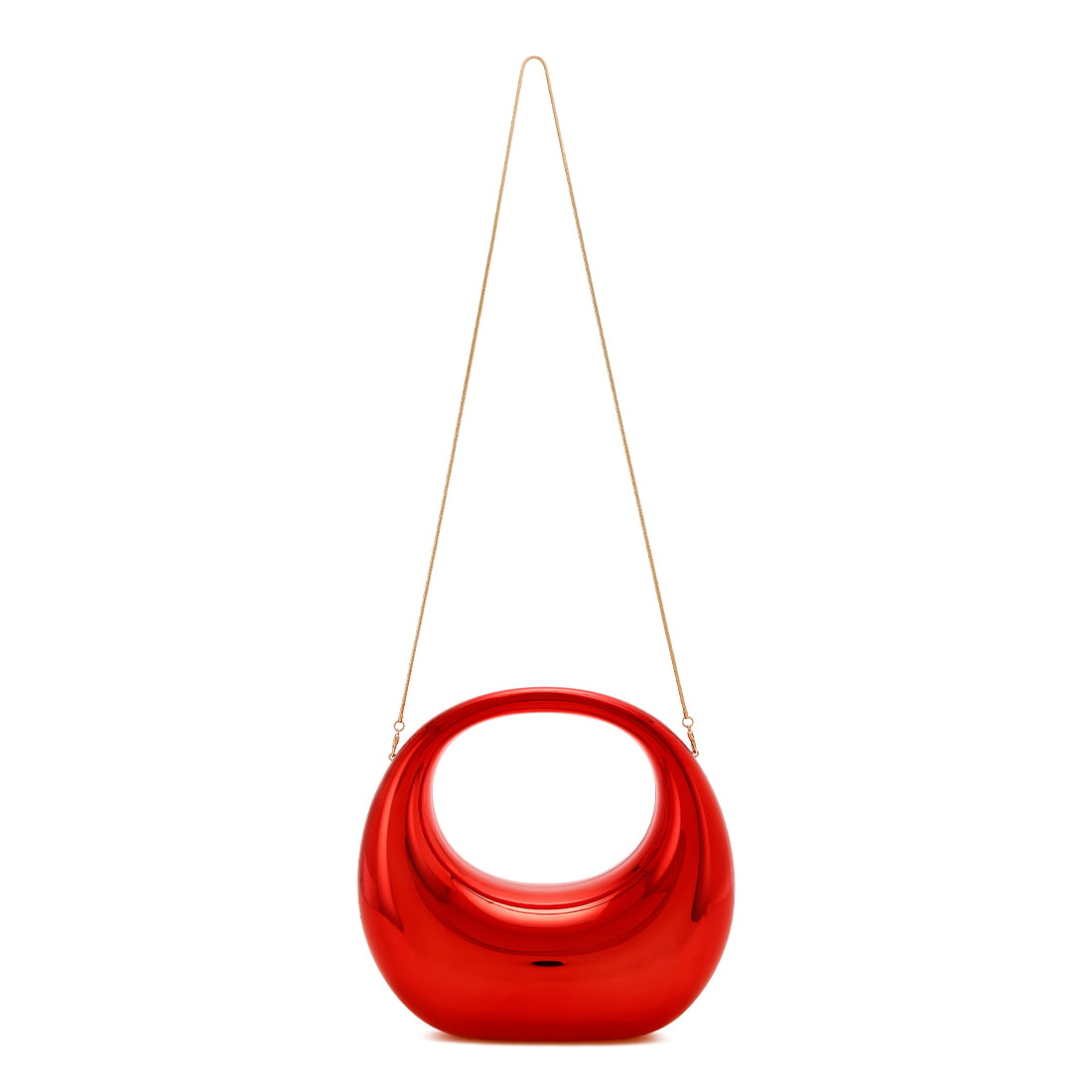 acrylic metallic clutch bag#color_red