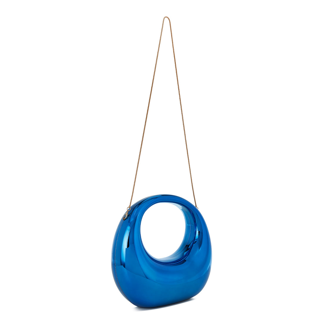 acrylic metallic clutch bag#color_blue