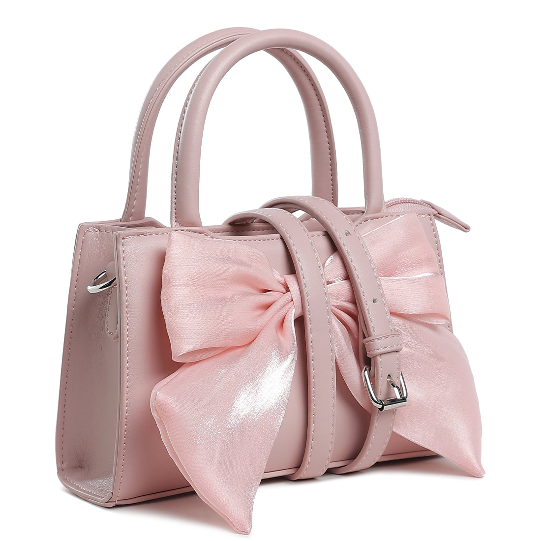 big bow detail mini handbag#color_pink